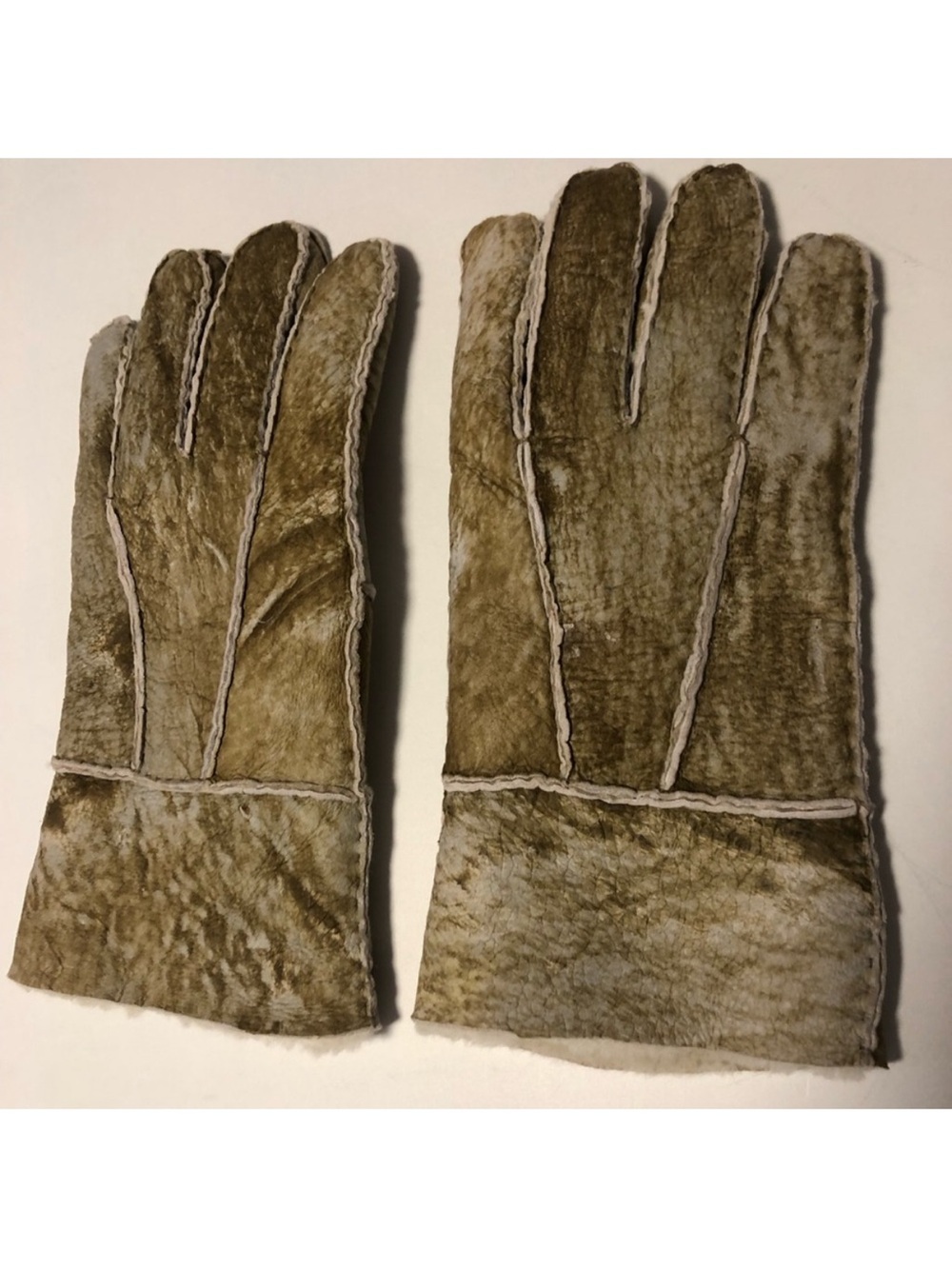 Men's Shearling Gloves - Olive Taupe